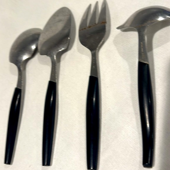 Vintage MCM 4pc Starburst Stainless Serving Pieces Japan - Picture 5 of 7